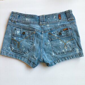BONGO Vintage Look Denim Shorts 29" Waist Distressed Blue 8.5" Rise
